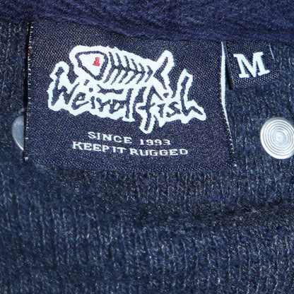 Mens UK Size M Weird Fish Blue Henley Sweatshirt