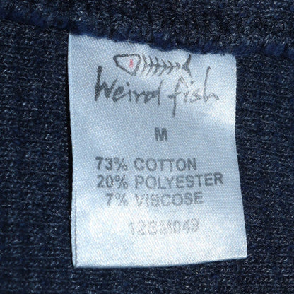 Mens UK Size M Weird Fish Blue Henley Sweatshirt