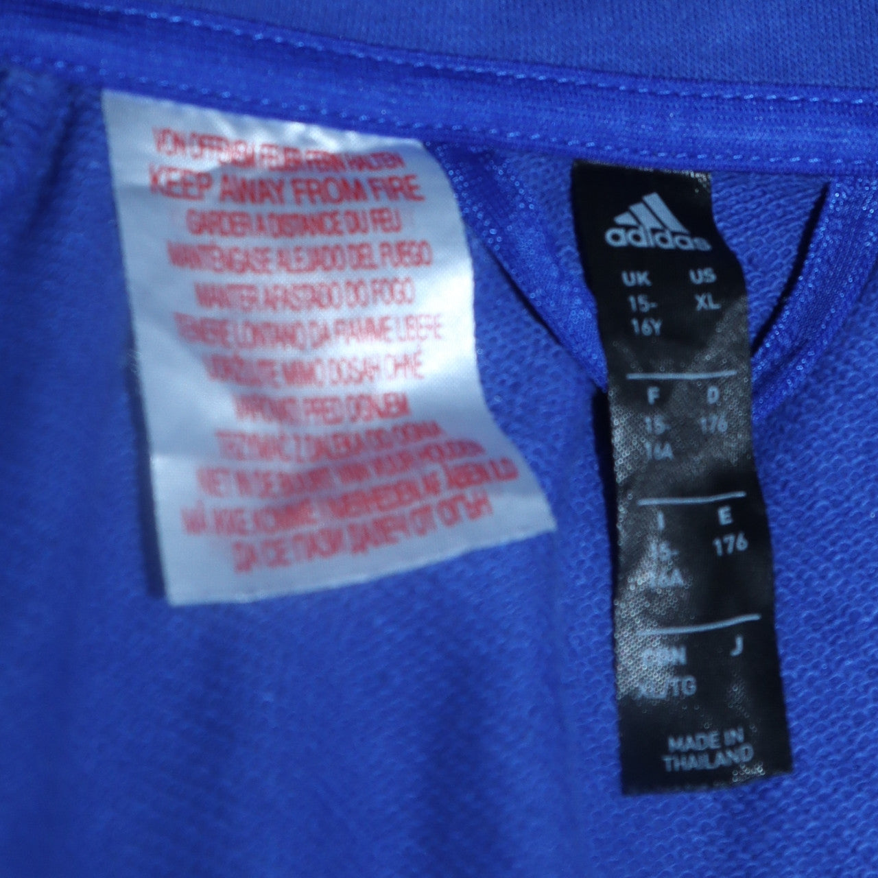 Mens UK Size XL adidas Blue Full Zip Sweatshirt