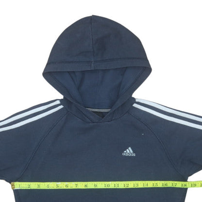 Adidas Girls Blue Pullover Hoodie 11-12 Years Logo Sports Fleece