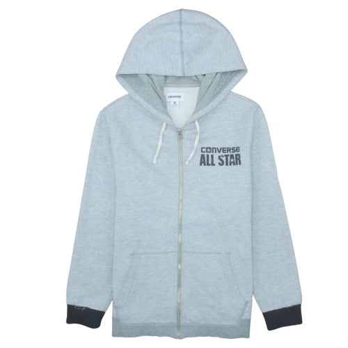 Mens UK Size M Converse Grey Full Zip Hoodie