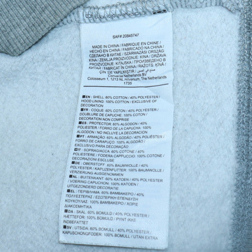 Mens UK Size M Converse Grey Full Zip Hoodie