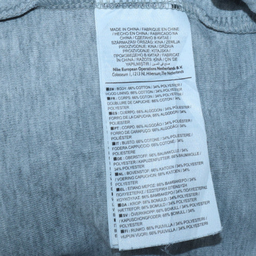 Mens UK Size S Nike Grey Full Zip Hoodie