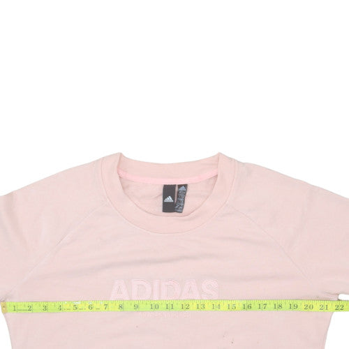 Womens UK Size L adidas Pink Pullover Sweatshirt
