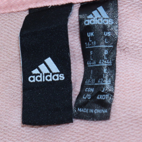 Womens UK Size L adidas Pink Pullover Sweatshirt