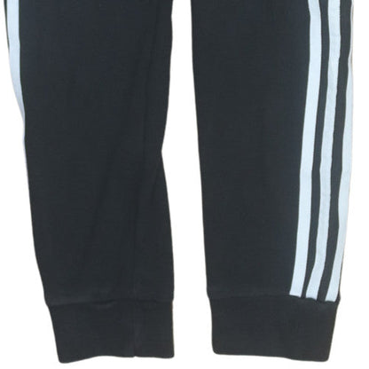 Adidas Boys Black 12-13 Years Jogger Trousers with Side Stripes