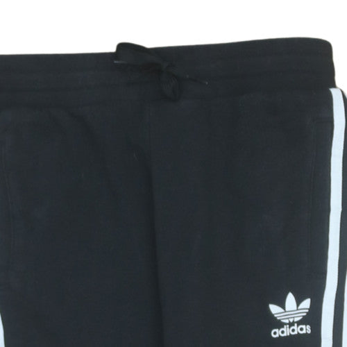 Adidas Boys Black 12-13 Years Jogger Trousers with Side Stripes
