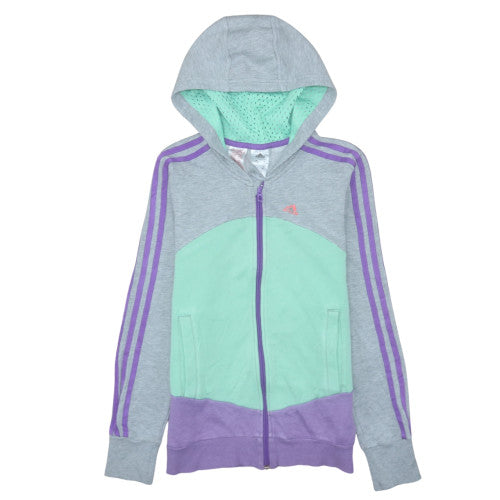 Girls UK Size 13-14 Years adidas Grey Full Zip Hoodie