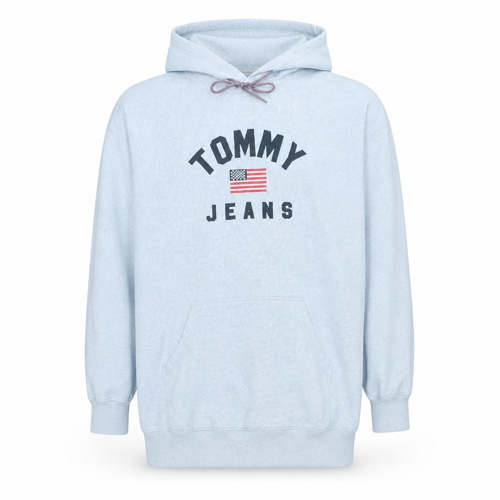 Mens UK Size M Tommy Jeans Grey Pullover Hoodie
