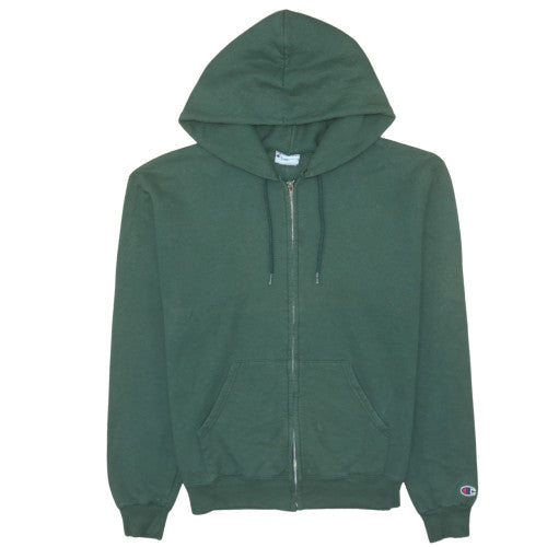 Mens UK Size M Champion Green Full Zip Hoodie