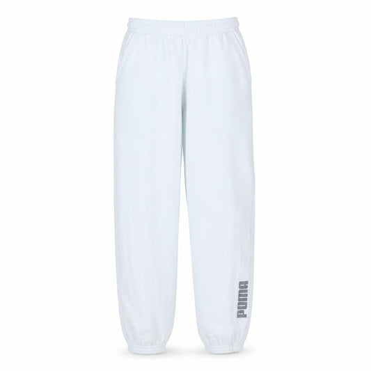 Front view of Puma Men's White XS Jogger Trousers Lightweight French Terry