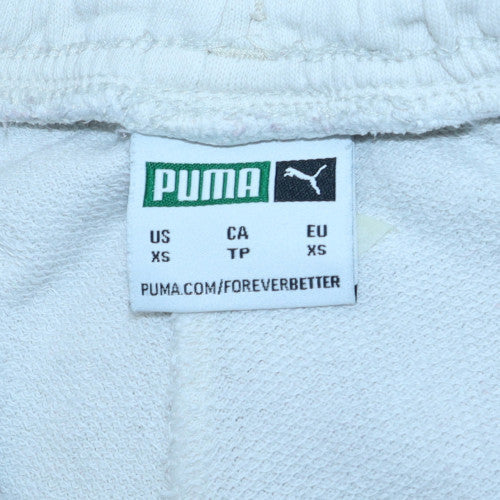 Mens UK Size XS PUMA Regular Fit Jogger White Trousers