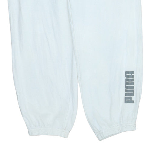 Mens UK Size XS PUMA Regular Fit Jogger White Trousers