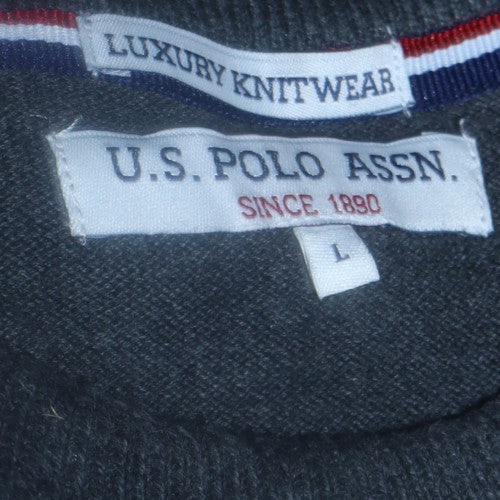 Mens UK Size L U.S. Polo Assn. Grey Pullover Sweatshirt