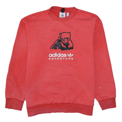 Mens UK Size M adidas Red Pullover Sweatshirt