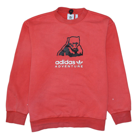 Mens UK Size M adidas Red Pullover Sweatshirt