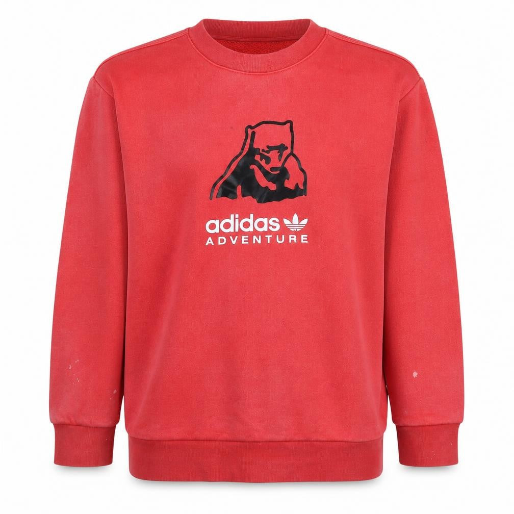 Mens UK Size M adidas Red Pullover Sweatshirt