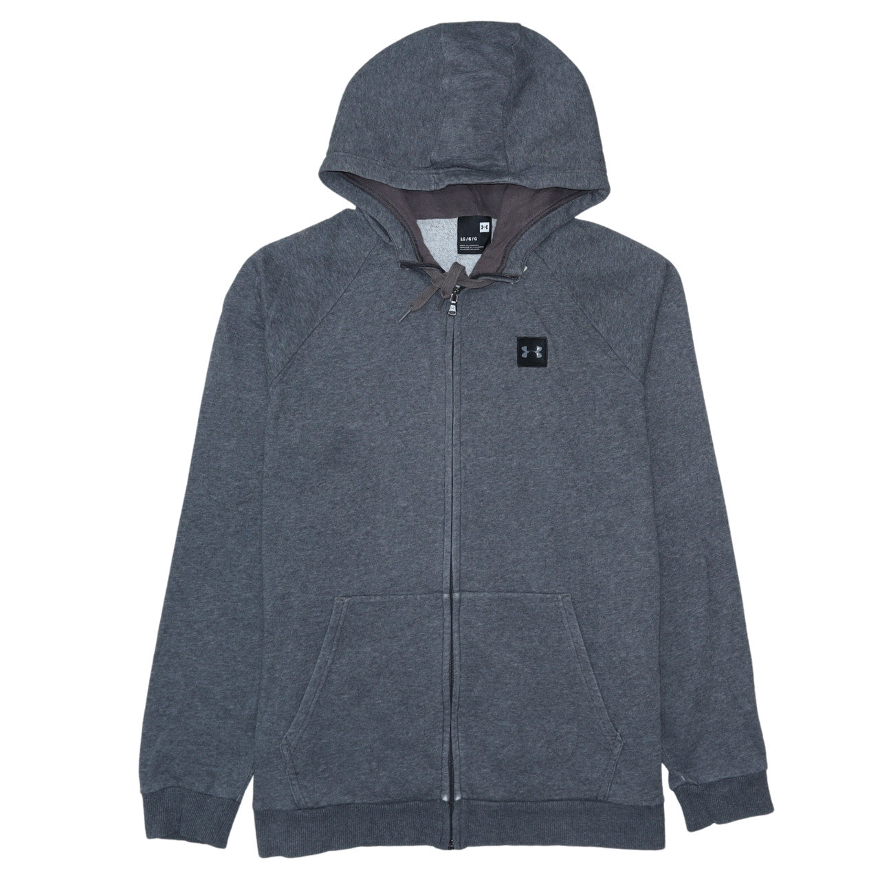 Mens UK Size L Under armour Grey Full Zip Hoodie