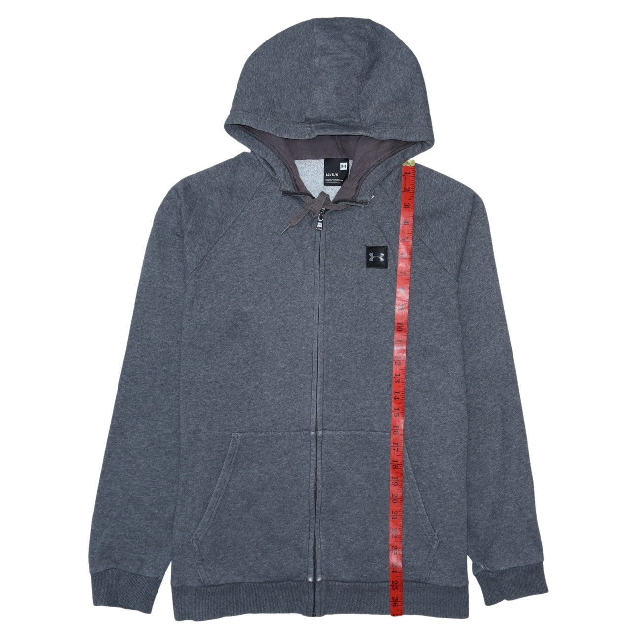 Mens UK Size L Under armour Grey Full Zip Hoodie