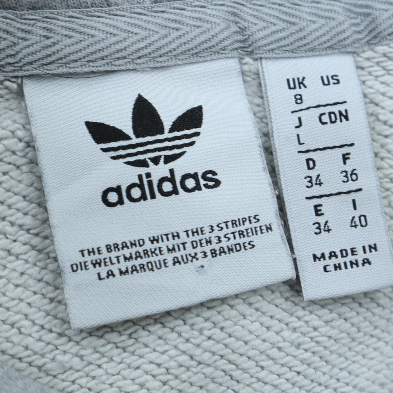 Womens UK Size 8 adidas Grey Pullover Hoodie
