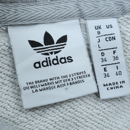 Womens UK Size 8 adidas Grey Pullover Hoodie