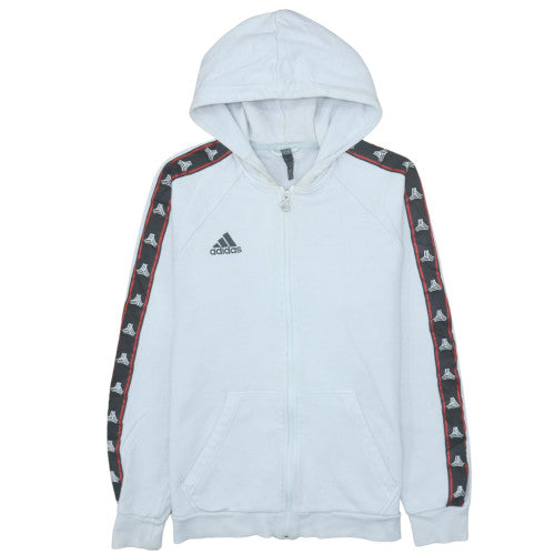 Mens UK Size M adidas White Full Zip Hoodie