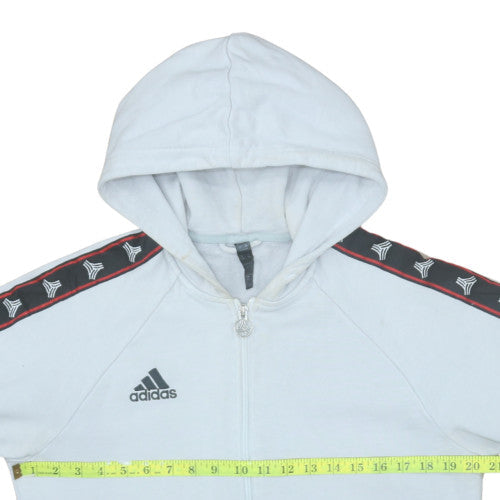 Mens UK Size M adidas White Full Zip Hoodie
