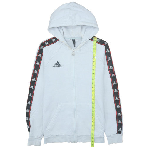 Mens UK Size M adidas White Full Zip Hoodie