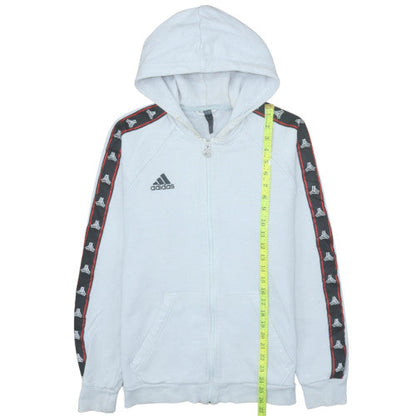 Mens UK Size M adidas White Full Zip Hoodie