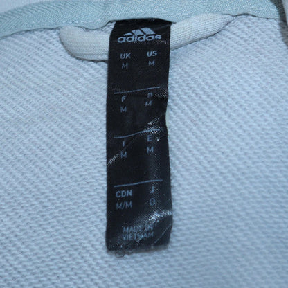 Mens UK Size M adidas White Full Zip Hoodie