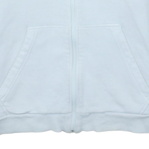 Mens UK Size M adidas White Full Zip Hoodie