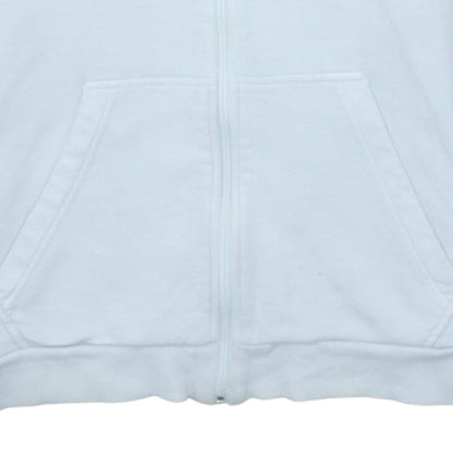 Mens UK Size M adidas White Full Zip Hoodie