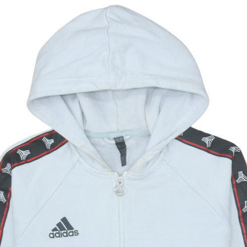 Mens UK Size M adidas White Full Zip Hoodie