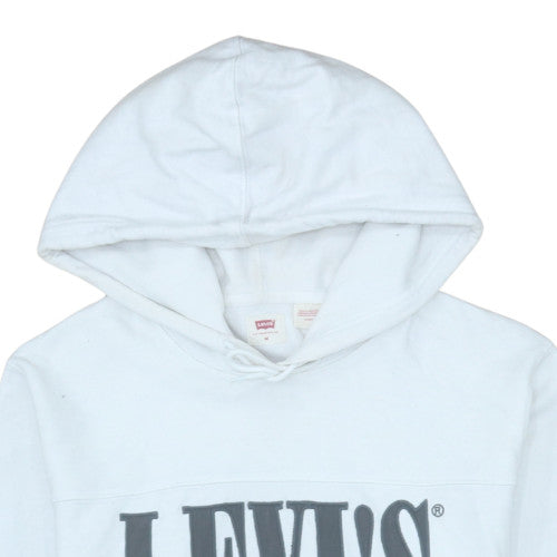 Mens UK Size M Levi's White Pullover Hoodie