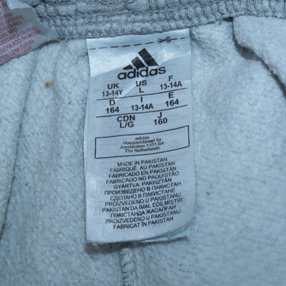 Adidas Boys Grey Jogger Sweatpants 13-14 Years Elastic Waist Fleece