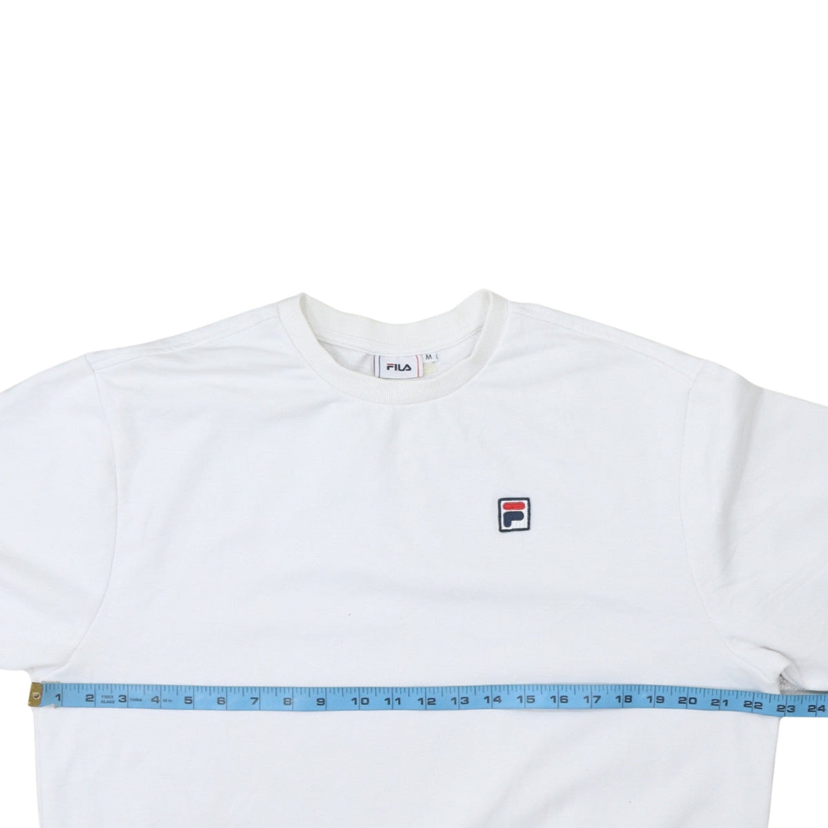Fila Mens White Crew Neck Pullover Sweatshirt Size M