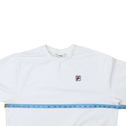 Fila Mens White Crew Neck Pullover Sweatshirt Size M