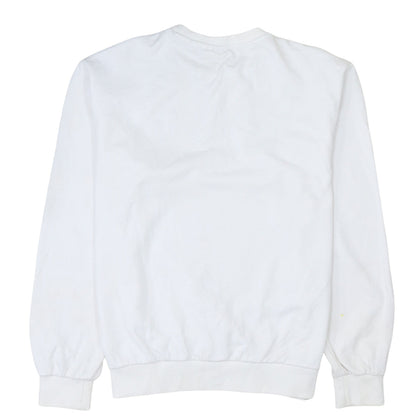 Fila Mens White Crew Neck Pullover Sweatshirt Size M