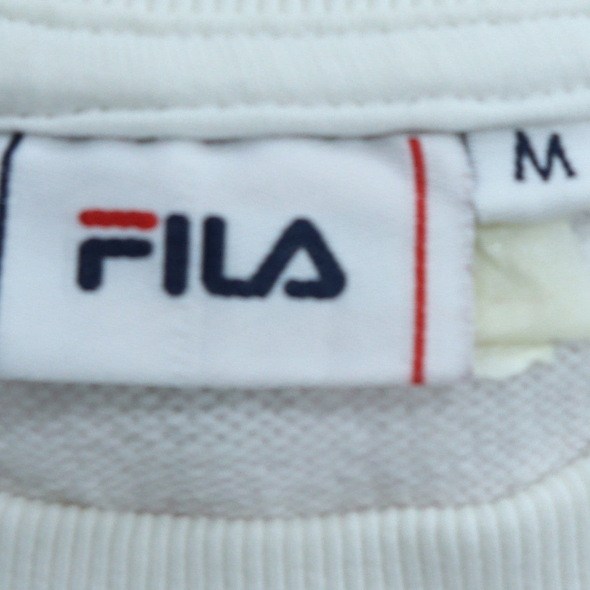 Fila Mens White Crew Neck Pullover Sweatshirt Size M