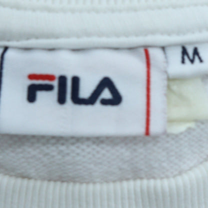 Fila Mens White Crew Neck Pullover Sweatshirt Size M