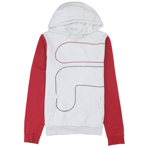 Mens UK Size L FILA White Pullover Hoodie