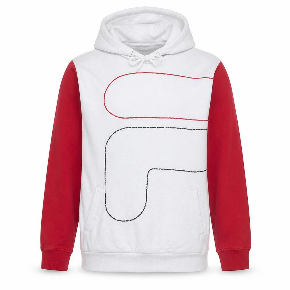 Mens UK Size L FILA White Pullover Hoodie