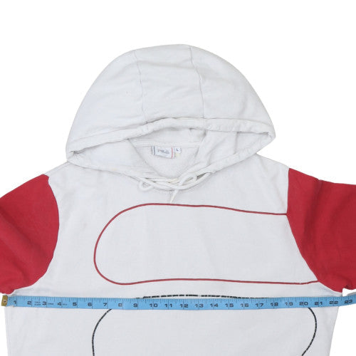 Mens UK Size L FILA White Pullover Hoodie