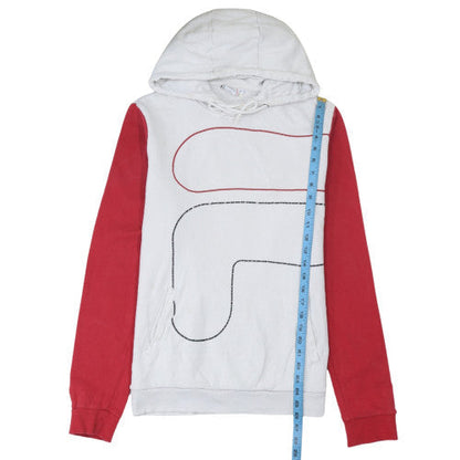 Mens UK Size L FILA White Pullover Hoodie