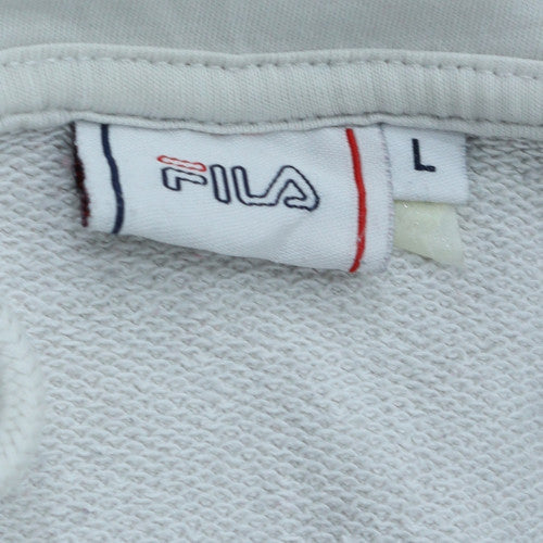 Mens UK Size L FILA White Pullover Hoodie