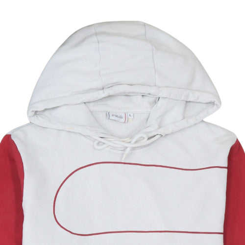 Mens UK Size L FILA White Pullover Hoodie