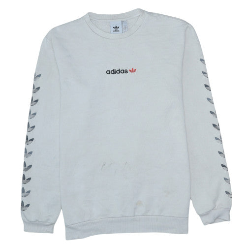 Mens UK Size L adidas White Pullover Sweatshirt