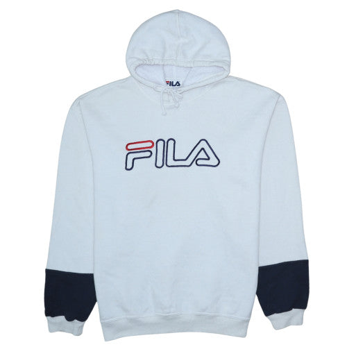 Mens UK Size L FILA White Pullover Hoodie