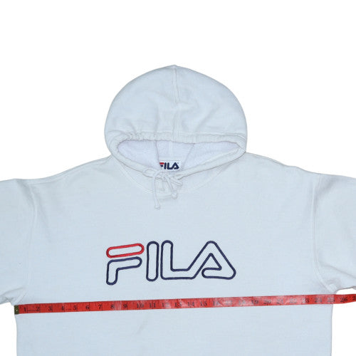 Mens UK Size L FILA White Pullover Hoodie