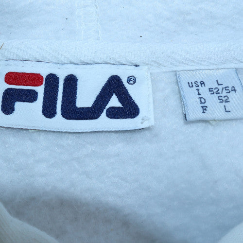 Mens UK Size L FILA White Pullover Hoodie